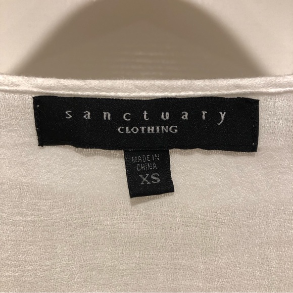 SANCTUARY White 100% Cotton Beach Vibes Dress Flared Sleeves Size XS Beautiful! - Picture 4 of 14